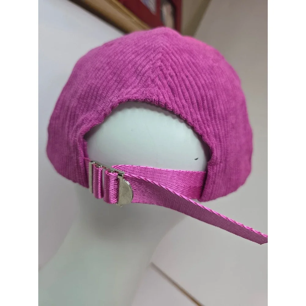 Anthropologie Magenta Pink Corduroy BaseballCap Adjustable Strapback Hat Stylish